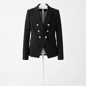 Veronica Beard Classic Miller Dickey Jacket Black Double-Breasted Blazer